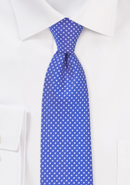 Horizon Blue Pin Dot Tie in Skinny Width