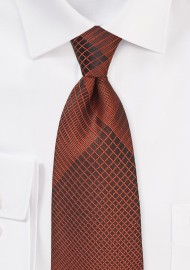 Bold Copper and Black Plaid Tie