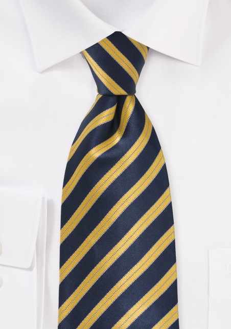 Navy and Yellow Striped Tie