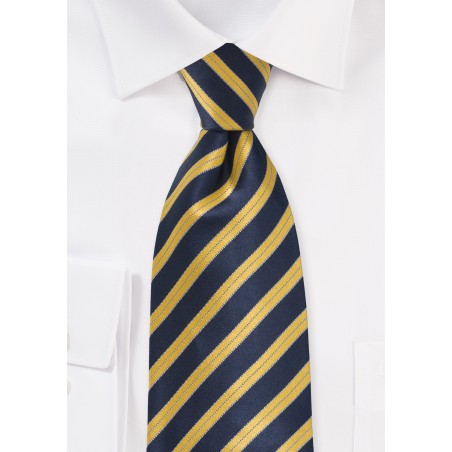 Navy and Yellow Striped Tie
