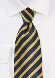 Navy and Yellow Striped Tie