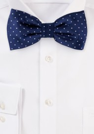 Dark Navy Polka Dot Bow Tie