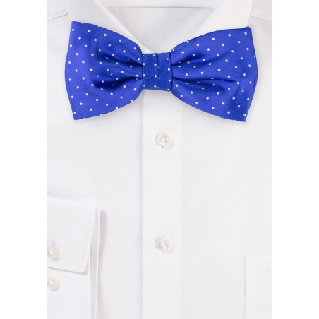 Royal Blue Polka Dot Bow Tie