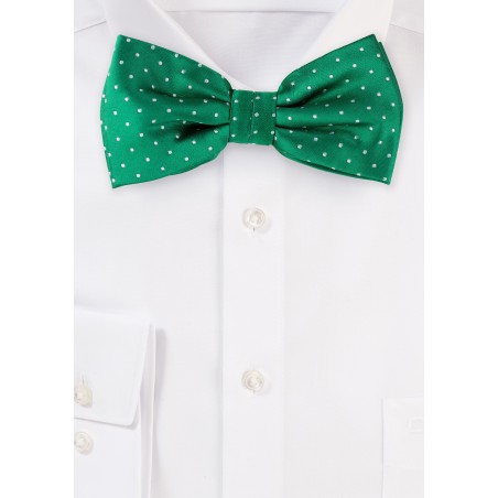 Kelly Green Polka Dot Bow Tie
