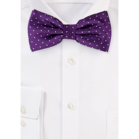 Grape Purple Polka Dot Bow Tie