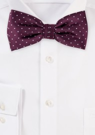 Burgundy Polka Dot Bow Tie