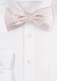 Blush Bow Ties | Blush Pink Bow Tie with Silver Polka Dots