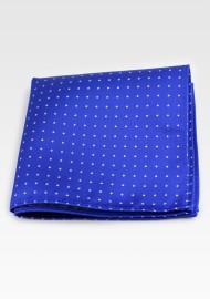 Polka Dot Pocket Square in Royal  | Royal Blue and Silver Hanky