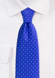 Royal Blue and Silver Polka Dot Tie