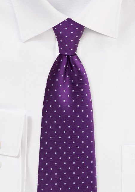 Grape Colored Ties | Polka Dot Necktie in Grape Purple