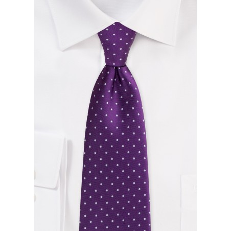 Grape Colored Ties | Polka Dot Necktie in Grape Purple