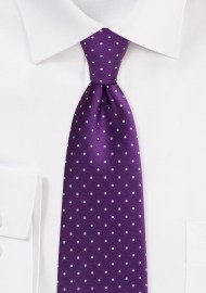 Grape Colored Ties | Polka Dot Necktie in Grape Purple