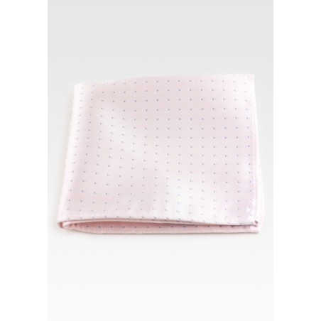Blush Pink Hanky with Silver Polka Dots