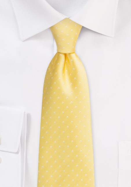 Kids Length Dark Yellow Polka Dot Tie
