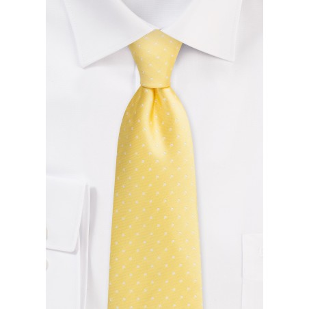 Kids Length Dark Yellow Polka Dot Tie