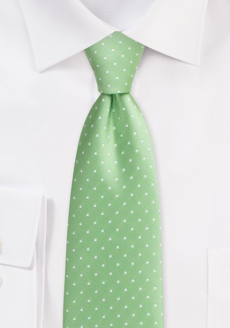 Polka Dot Tie in Soft Green
