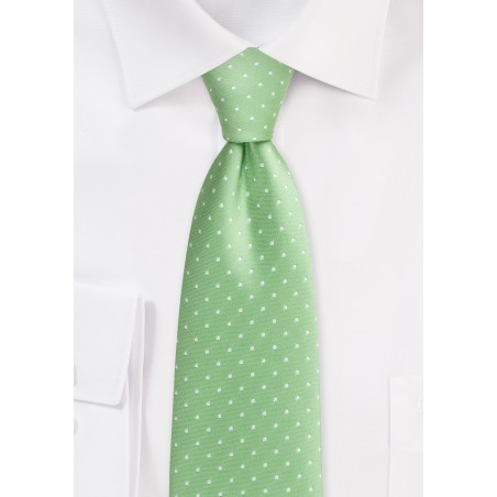 Polka Dot Tie in Soft Green