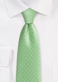 Polka Dot Tie in Soft Green