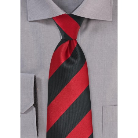 Black and Red Striped Tie in XL