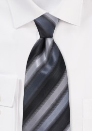 Black and Silver Striped Tie