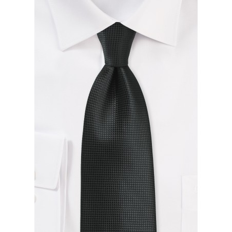 Textured Necktie in Jet Black