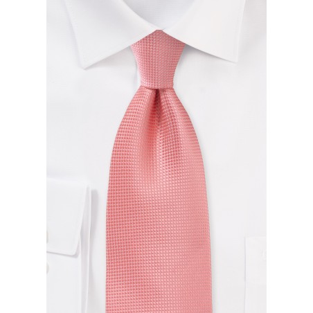 Textured Tie in Coral Sorbet
