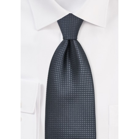 Dark Gray Silk Tie Made for Big & Tall Men