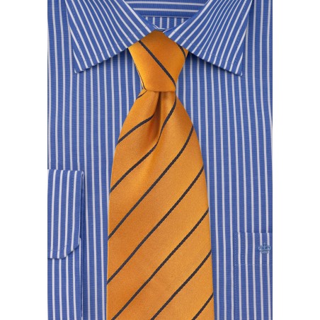 Traditional Striped Tie in Muted Orange