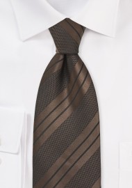 Brown and Black Striped Tie