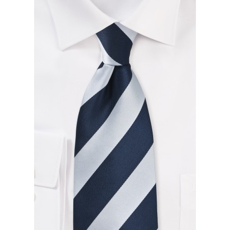 Navy and Silver Necktie