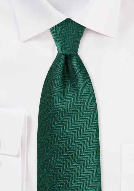 Pine Green Herringbone Tie