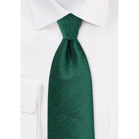 Pine Green Herringbone Tie