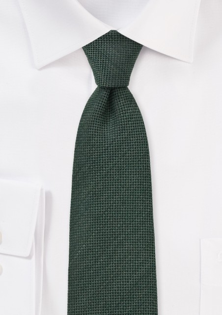 Worsted Wool Olive Green Slim Tie