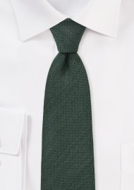 Worsted Wool Olive Green Slim Tie