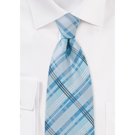 Sky Blue Checkered Tie