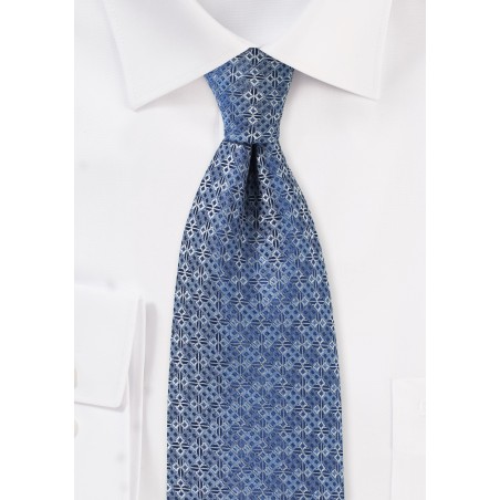 Grayish Blue Designer Necktie