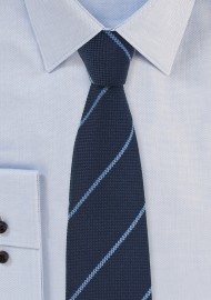 Wool Pencil Stripe Tie in Classic Navy