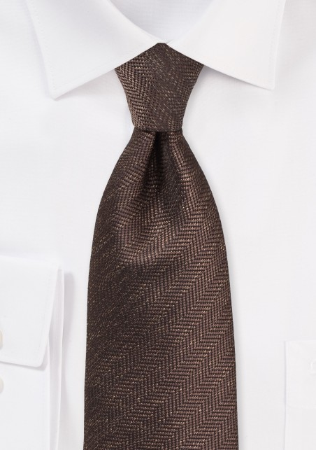 Herringbone Tie in Espresso Brown