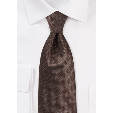 Herringbone Tie in Espresso Brown