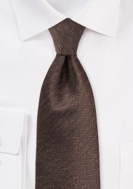 Herringbone Tie in Espresso Brown