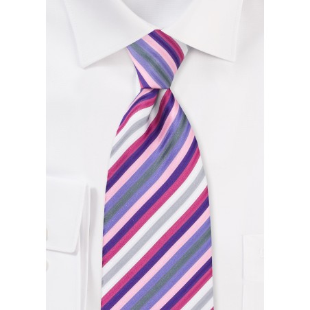 Pink and Purple Striped Tie