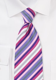 Pink and Purple Striped Tie