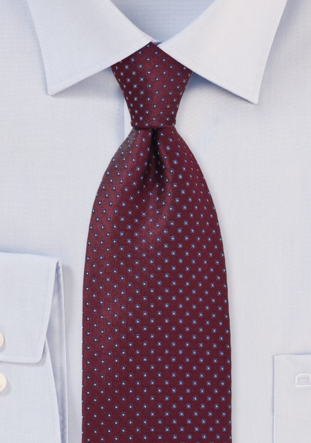 Traditional Blue and Burgundy Tie