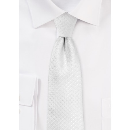 Skinny Pin Dot Tie in Bright White
