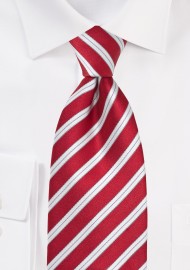 Bright Red Striped Tie