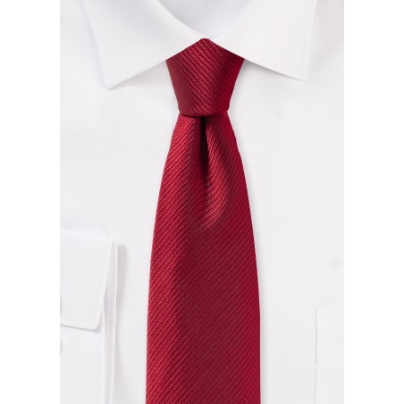 Skinny Tie in Cherry Red