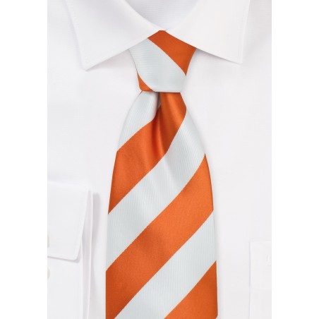 Bright Orange White Kids Tie