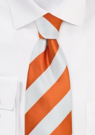 Bright Orange and White Tie in XL