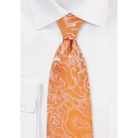 Tangelo Orange Paisley Tie