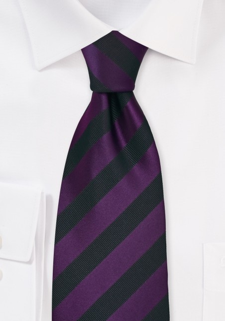 Black and Purple Striped Mens Tie